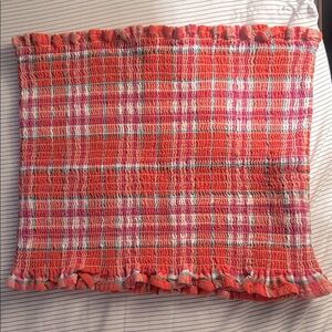 Forever 21 Multicolor Plaid Smocked Tube top